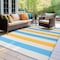 World Rug Gallery Contemporary Stripe Reversible Recycled Plastic 5' X 7' Multi Outdoor Rug 6070MULTI5X7 - alternate 5